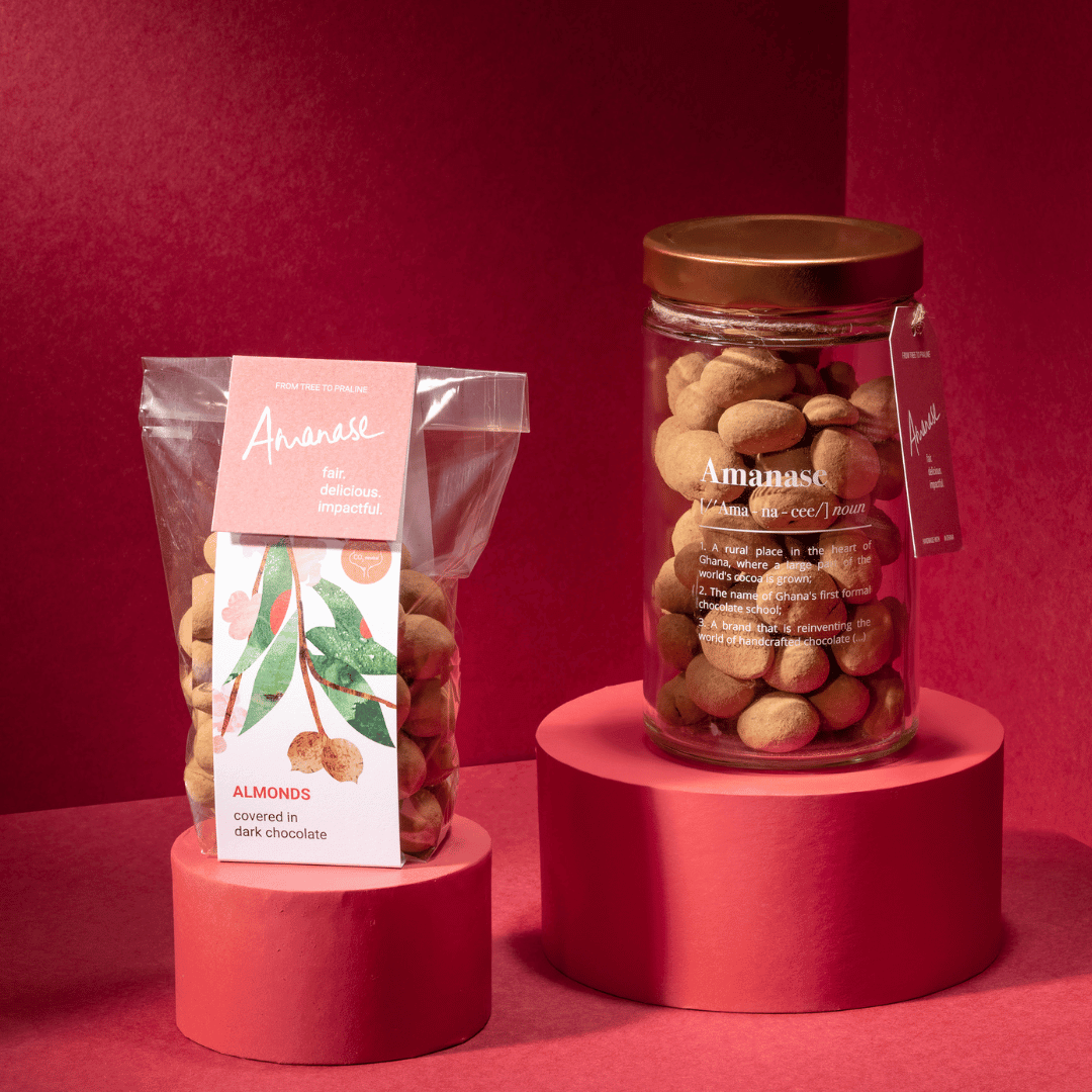 Vegane Faire Bioschokolade Mandeln aus Ghana – Handgefertigt